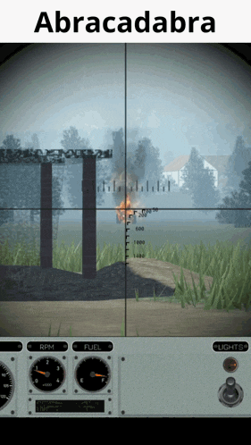 a screenshot of a game called abracadabra with a sniper scope