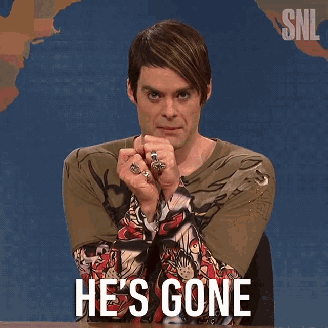 Hes Gone Bill Hader GIF - Hes Gone Bill Hader Stefon GIFs