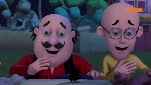 a couple of cartoon characters with a nick logo on the bottom right