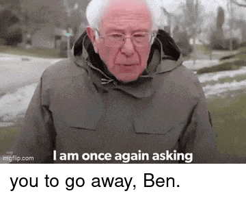a man with glasses and a hooded jacket is asking you to go away , ben .