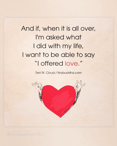a quote from terri st. cloud with a heart