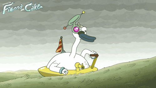 Flying Off Pawn Swan GIF - Flying Off Pawn Swan Adventure Time Fionna And Cake GIFs