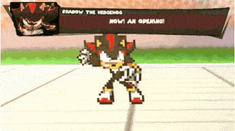 shadow the hedgehog is in a video game and says now ! an opening