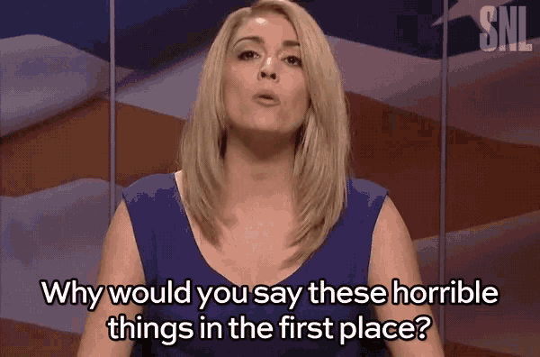Martha Raddatz Cecily Strong GIF - Martha Raddatz Cecily Strong Why Would You Say These Horrible Things GIFs