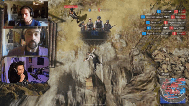 a screenshot of a video game with phase 1 on the bottom right