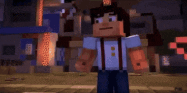a man and a girl are standing next to each other in a video game .