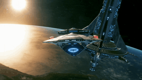 a futuristic space ship with the word atlantis on it