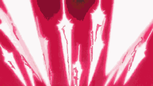 a red background with a lot of white lines coming out of it .