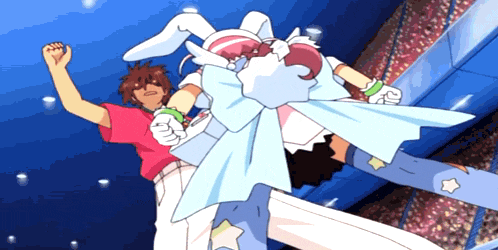a boy and a girl are standing next to each other in an anime scene