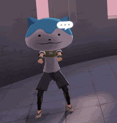 a cartoon character with a speech bubble and a x on his shirt
