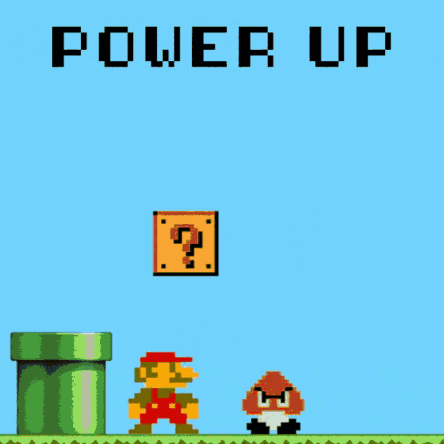 a poster that says power up register to go vote with mario and goomba