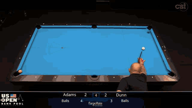 a pool table with the us open bank pool championship written on the bottom