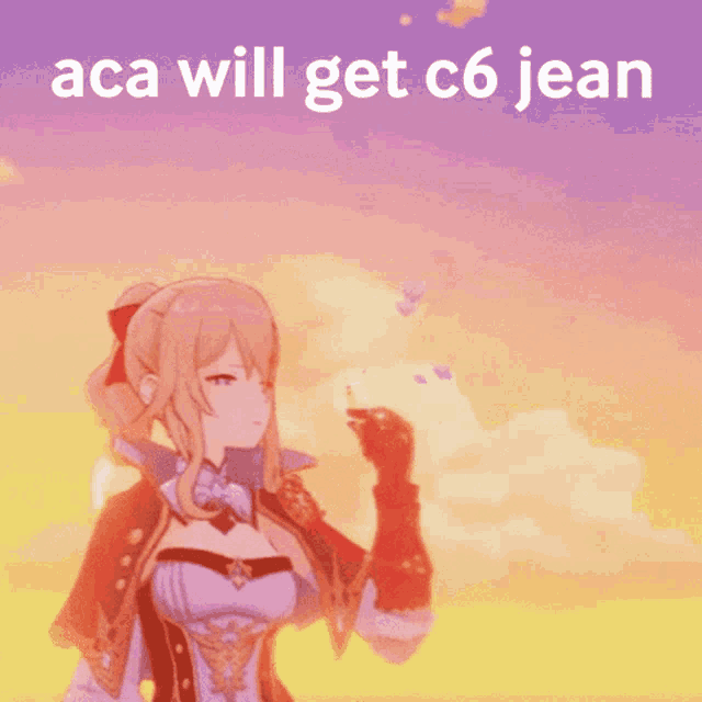 aca will get c6 jean is written above a picture of a woman