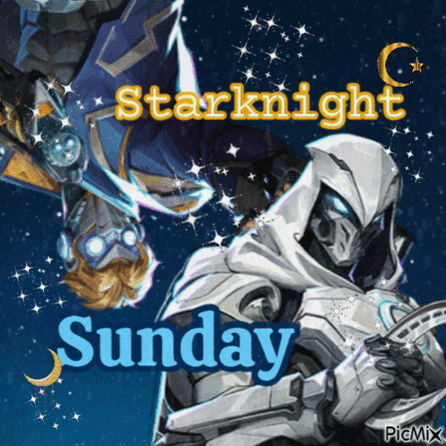 a sunday greeting from starknight with a picture of a knight