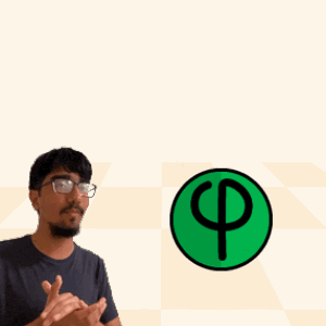 a man wearing glasses is standing in front of a sign that says fibonacci + grower naccigrow