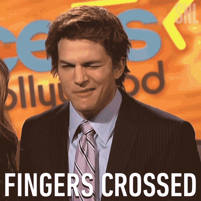 Fingers Crossed Ashton Kutcher GIF - Fingers Crossed Ashton Kutcher Saturday Night Live GIFs