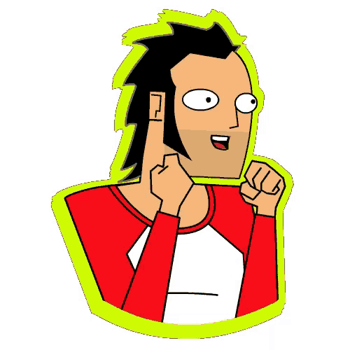 a cartoon of a man wearing a shirt that says uuffi