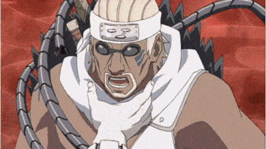 a man with a bandana on his head has the letter i on his forehead