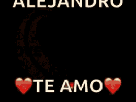 a black background with a red heart and the words love you te amo