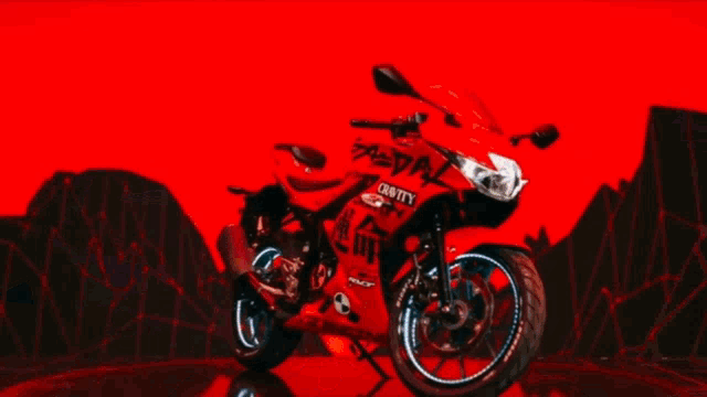 a person riding a motorcycle that says crafts on the front