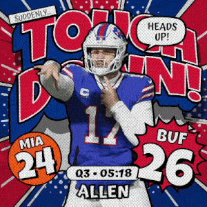 an advertisement for a football player named allen