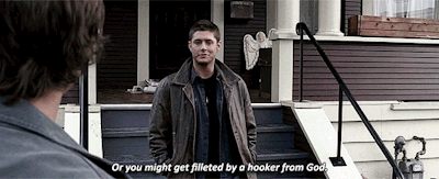 Or You Might Get Filleted By A Hooker From God Dean Winchester GIF - Or You Might Get Filleted By A Hooker From God Dean Winchester Supernatural GIFs