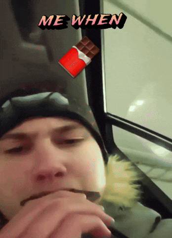 a man smoking a cigarette in a car with the words me when above his head