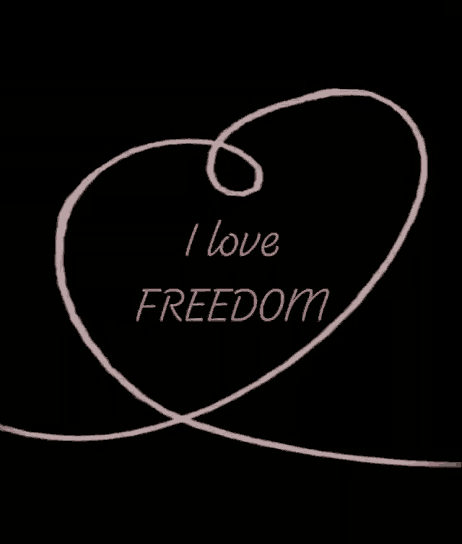a drawing of a heart with the words i love freedom on it