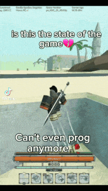 a screenshot of a video game with the caption " is this the state of the game can t even prog anymore "