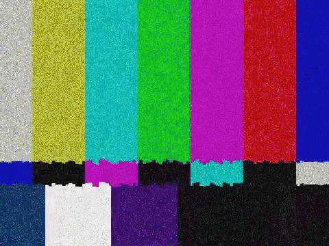 a colorful striped background with a purple border