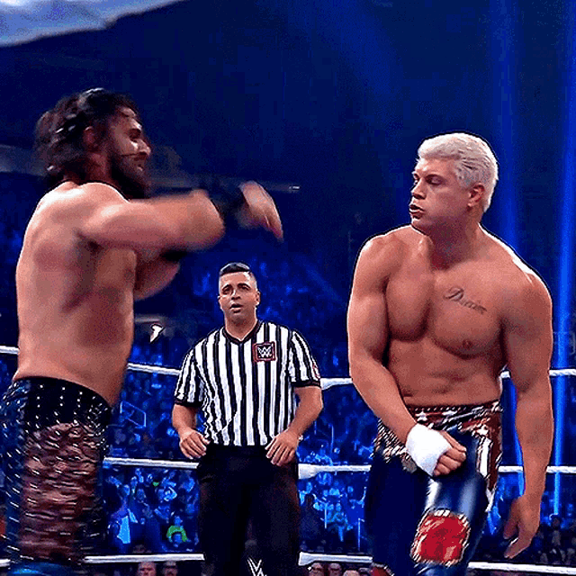 Cody Rhodes Drop Down Punch GIF - Cody Rhodes Drop Down Punch Seth Rollins GIFs