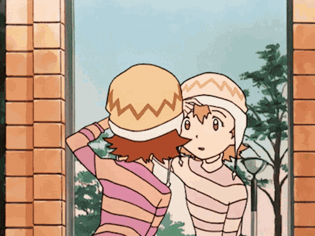 a cartoon girl looking at herself in a mirror