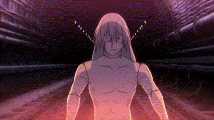a naked man is standing in a dark room with a hood on his head .