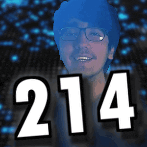 a picture of a man with glasses and the number 214 behind him