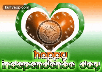 a happy independence day greeting card with a heart