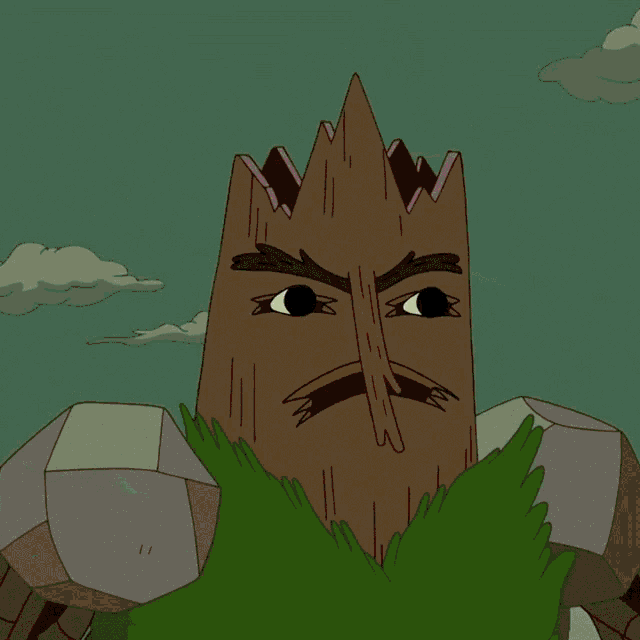 a cartoon character with a beard and a crown on his head