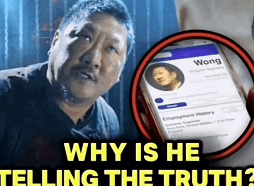 why is he telling the truth poster with a man and a phone