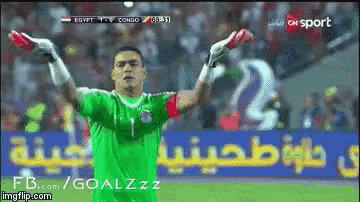 a soccer player celebrates a goal in front of a banner that says on sport