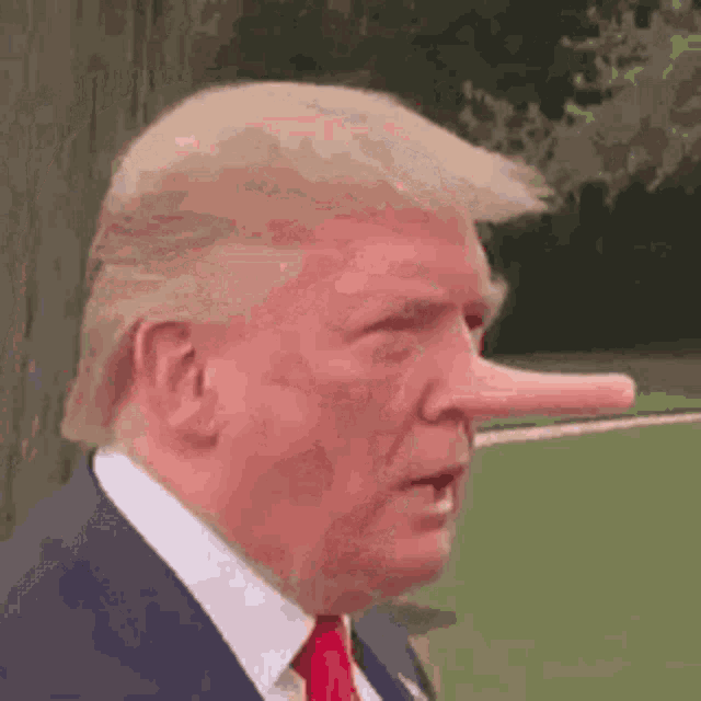 a man in a suit and tie with a long nose .
