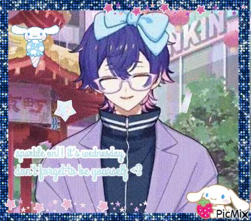 a picture of a boy with a bow on his head and the words sparkle on it 's wednesday dont forget to be yourself