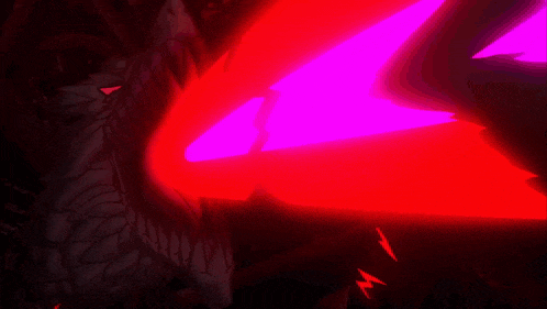 a red light is coming out of a purple object