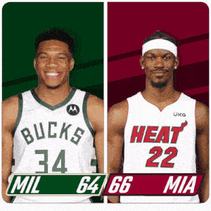 two basketball players from the bucks and heat