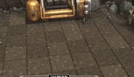 a video game scene with a man holding a sword and a tree in the background .