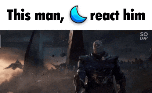 a picture of a man with the words this man react him on it