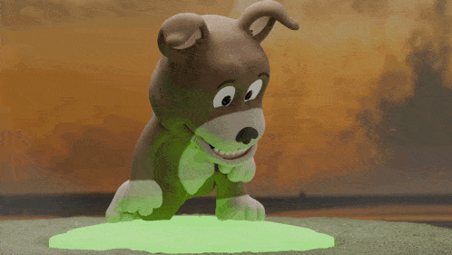 a cartoon dog with a collar that says ' smc ' on it