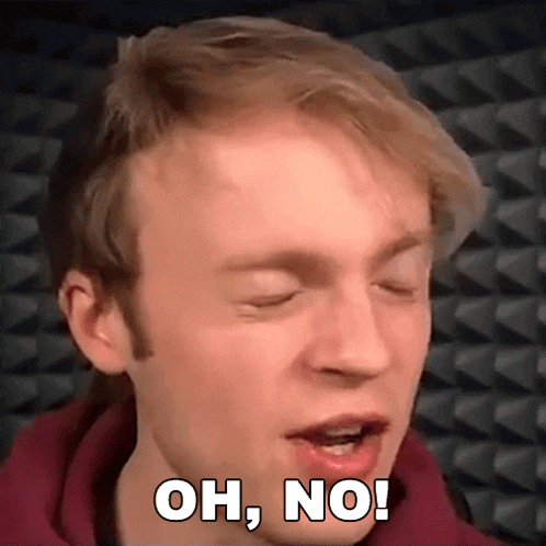 a man is making a funny face and saying oh no
