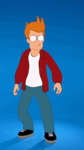 fry from futurama is holding a paper airplane and giving the middle finger