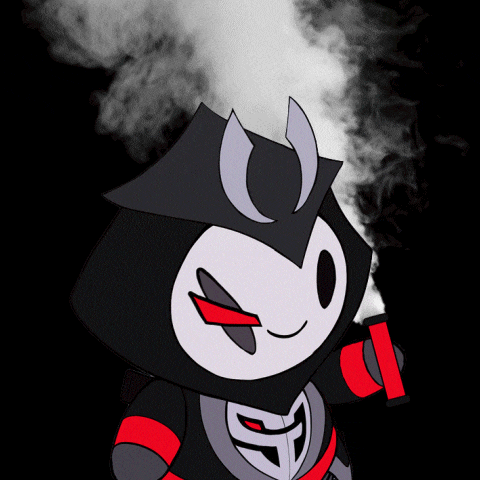 a cartoon character with smoke coming out of his nose