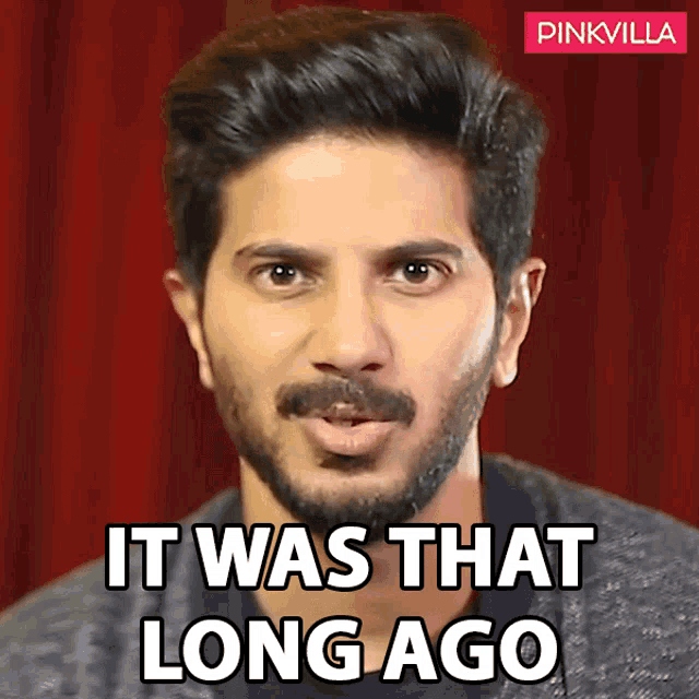 a man with a beard says it was that long ago in front of a pinkvilla logo