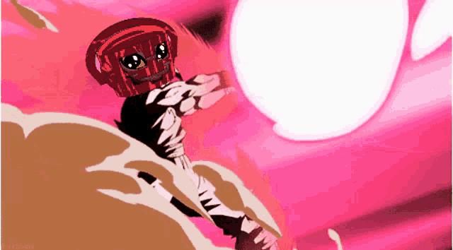 a cartoon drawing of a person with a red headphone on their head